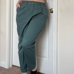high-waisted green pants (skinny)